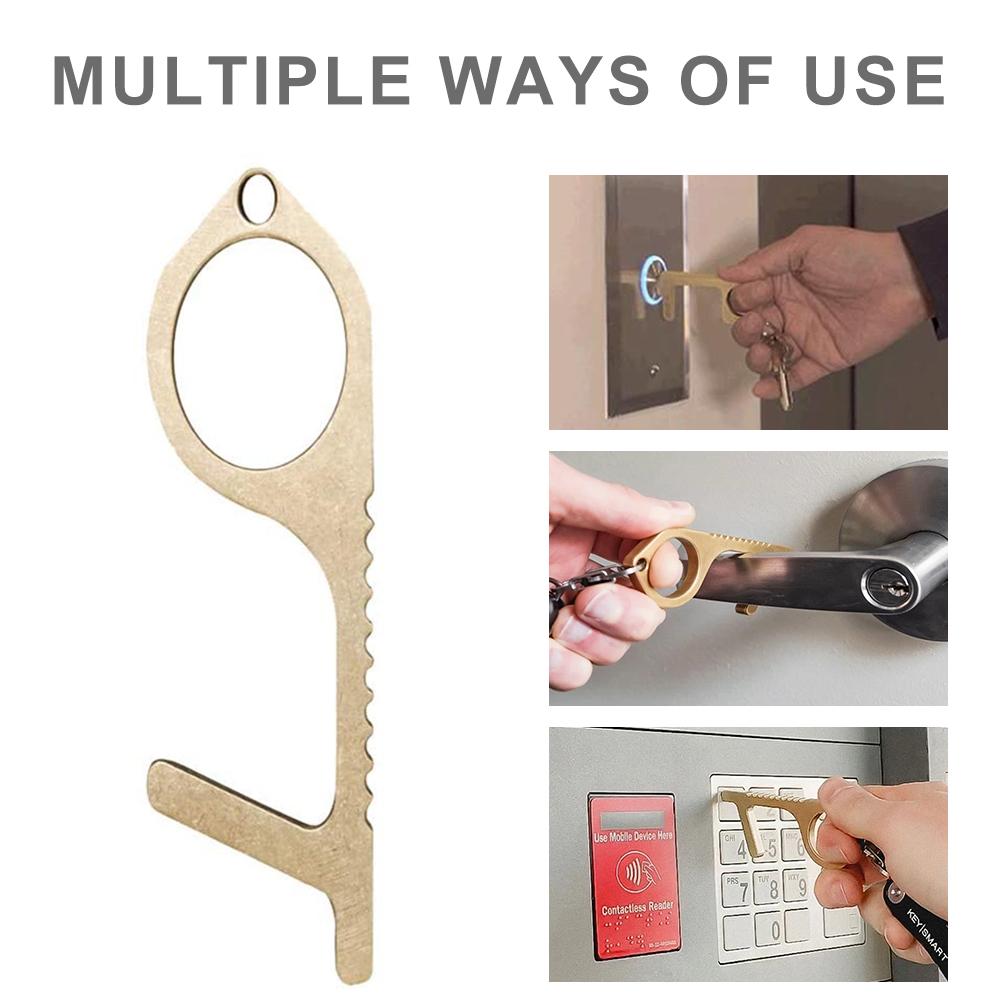 Contactless Safety Door Opener Safety Protection Isolation Brass Key Door Opener Hands Free Touchless Door Opener Anti-bacteria