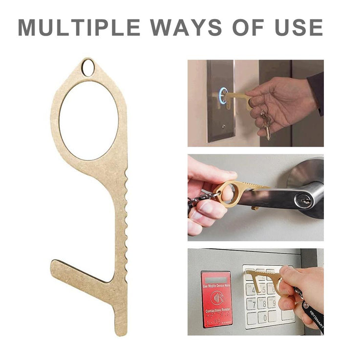 Contactless Safety Door Opener Safety Protection Isolation Brass Key Door Opener Hands Free Touchless Door Opener Anti-bacteria