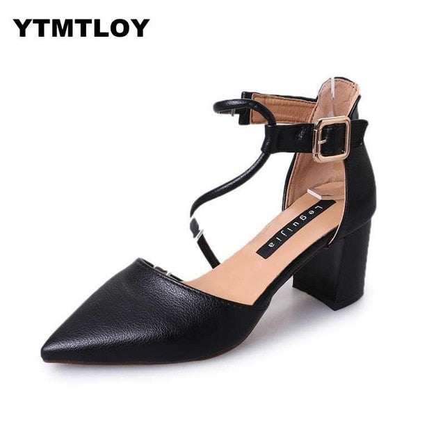 2019 New Hot Summer Women Shoes Pointed Toe Pumps Dress High Heels Boat Wedding Tenis Feminino  Zapatos De Mujer  Cross-tied